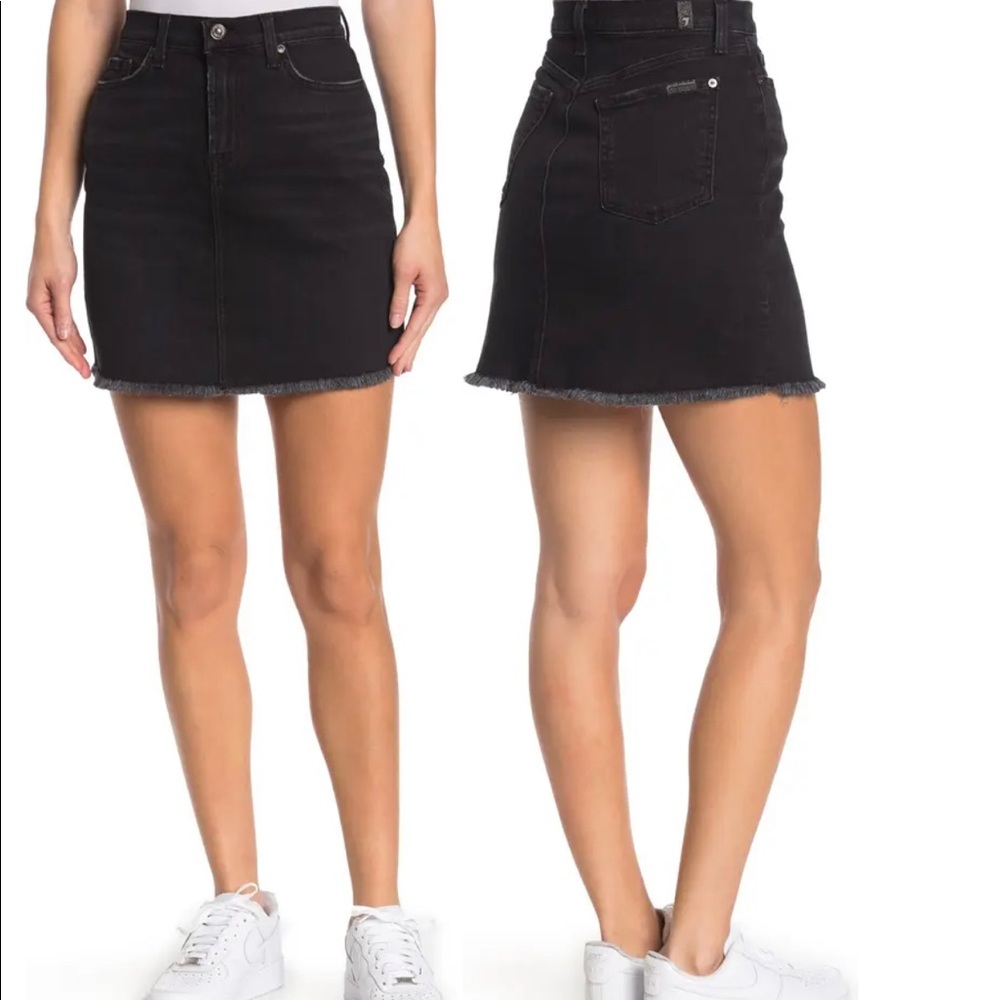 Black 7 For all mankind Jean skirt. Excellent condition size 26=2